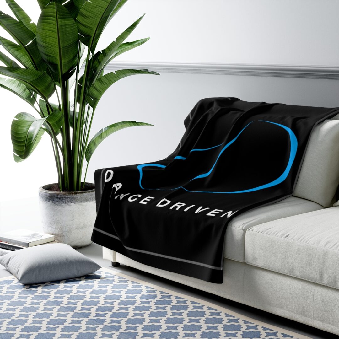 Black Logo Sherpa Fleece Blanket - Image 7