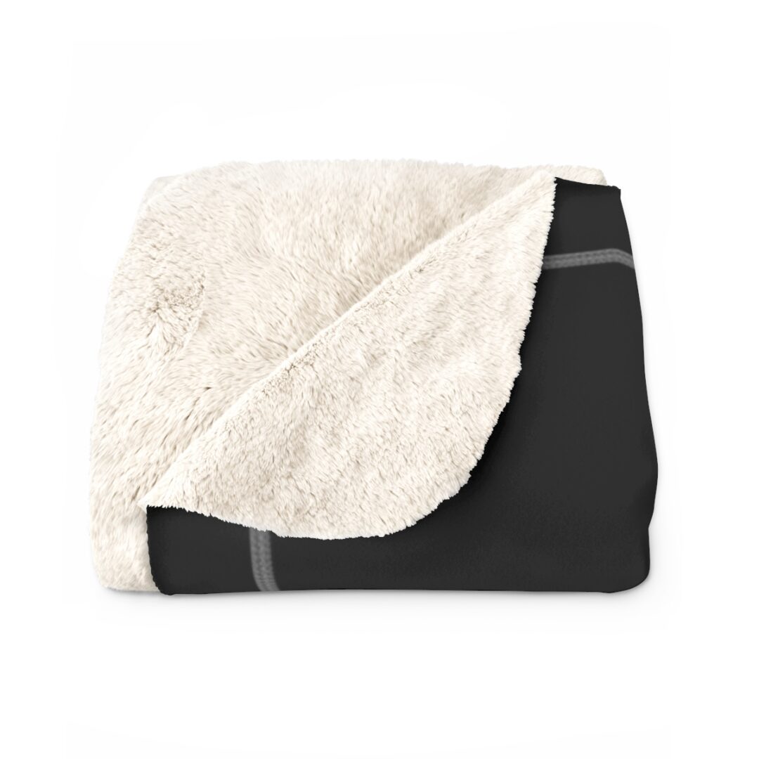 Black Logo Sherpa Fleece Blanket - Image 6